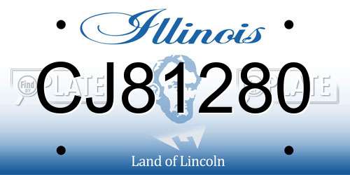 CJ81280 Illinois License Plate
