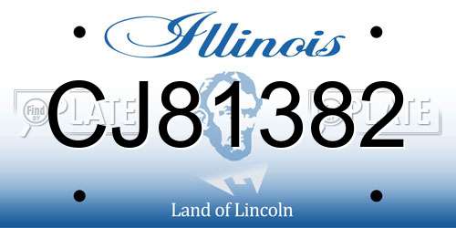 CJ81382 Illinois License Plate