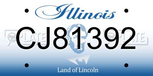 CJ81392 Illinois License Plate