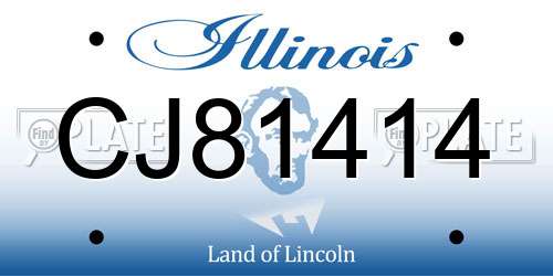 CJ81414 Illinois License Plate