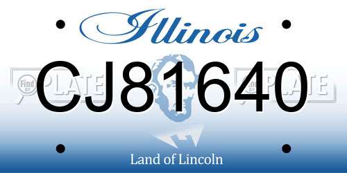 CJ81640 Illinois License Plate