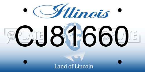 CJ81660 Illinois License Plate