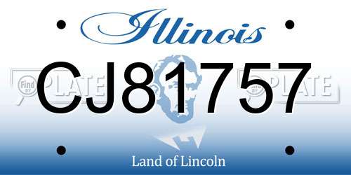 CJ81757 Illinois License Plate