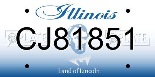 CJ81851 Illinois License Plate