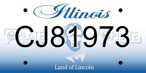 CJ81973 Illinois License Plate