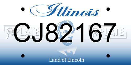 CJ82167 Illinois License Plate