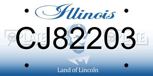 CJ82203 Illinois License Plate