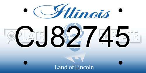 CJ82745 Illinois License Plate