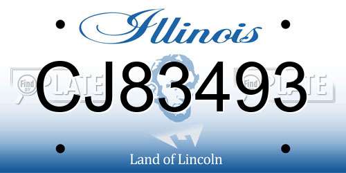 CJ83493 Illinois License Plate