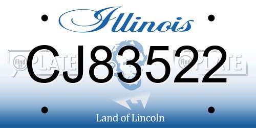 CJ83522 Illinois License Plate