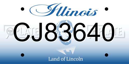 CJ83640 Illinois License Plate