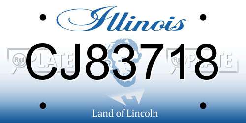 CJ83718 Illinois License Plate