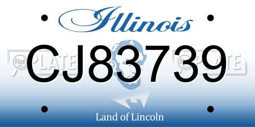CJ83739 Illinois License Plate