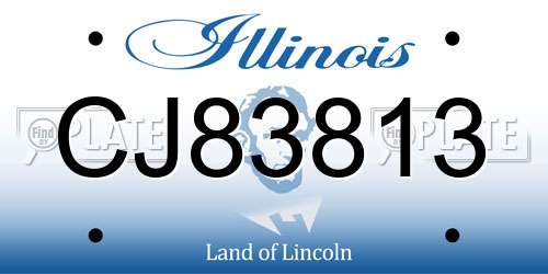CJ83813 Illinois License Plate