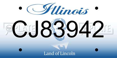 CJ83942 Illinois License Plate