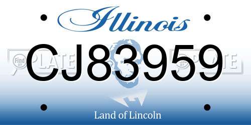 CJ83959 Illinois License Plate