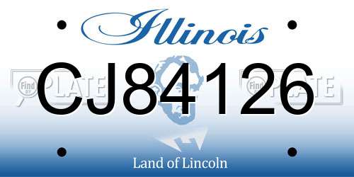 CJ84126 Illinois License Plate