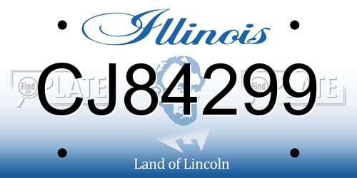 CJ84299 Illinois License Plate