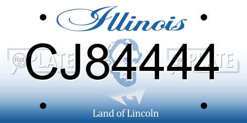 CJ84444 Illinois License Plate