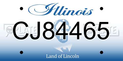 CJ84465 Illinois License Plate