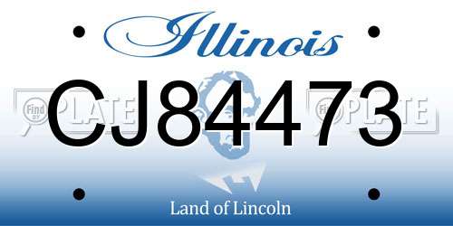 CJ84473 Illinois License Plate