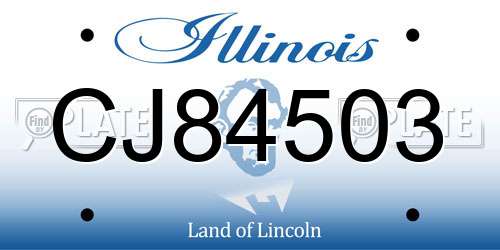 CJ84503 Illinois License Plate