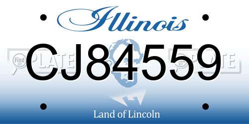 CJ84559 Illinois License Plate