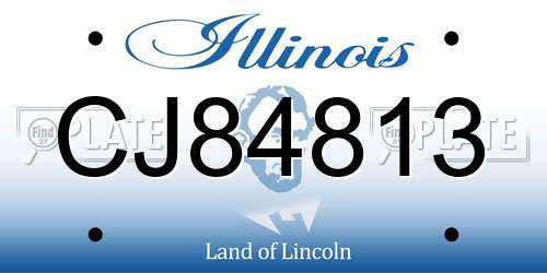 CJ84813 Illinois License Plate