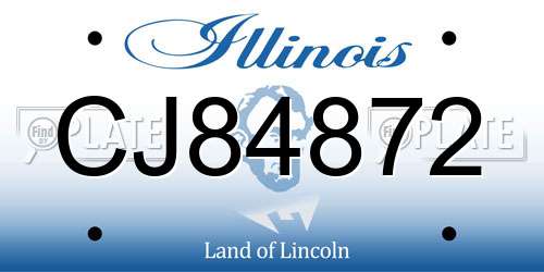 CJ84872 Illinois License Plate