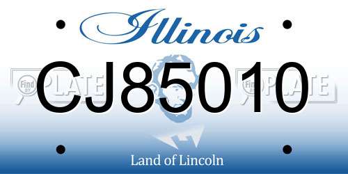 CJ85010 Illinois License Plate