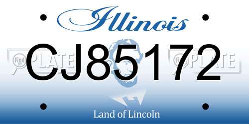 CJ85172 Illinois License Plate