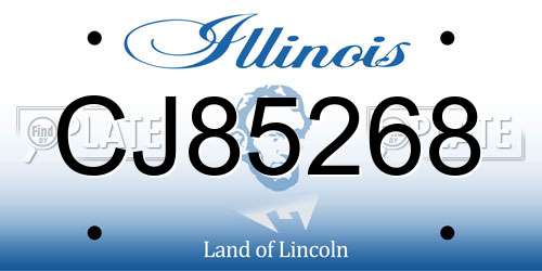 CJ85268 Illinois License Plate