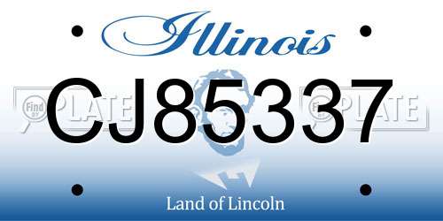 CJ85337 Illinois License Plate