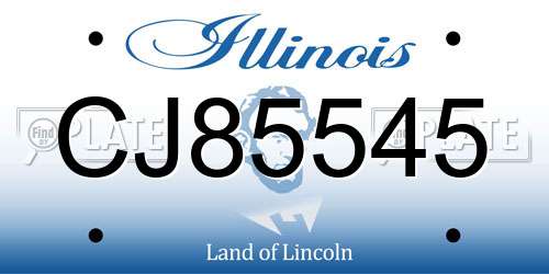 CJ85545 Illinois License Plate