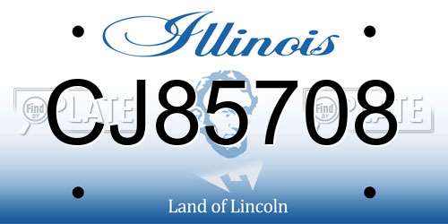 CJ85708 Illinois License Plate