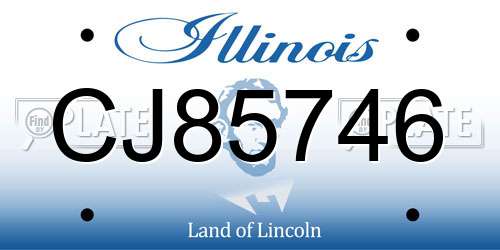 CJ85746 Illinois License Plate