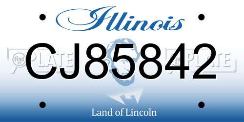 CJ85842 Illinois License Plate