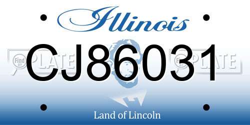 CJ86031 Illinois License Plate