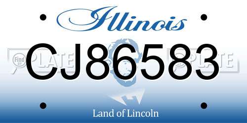 CJ86583 Illinois License Plate