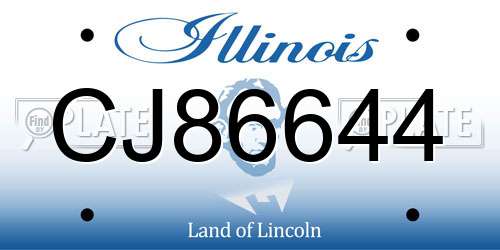 CJ86644 Illinois License Plate