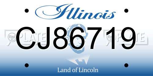 CJ86719 Illinois License Plate