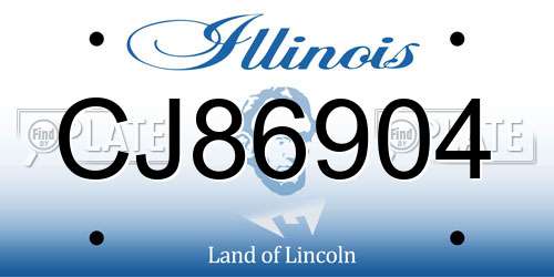 CJ86904 Illinois License Plate