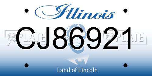 CJ86921 Illinois License Plate