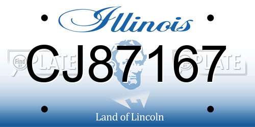 CJ87167 Illinois License Plate