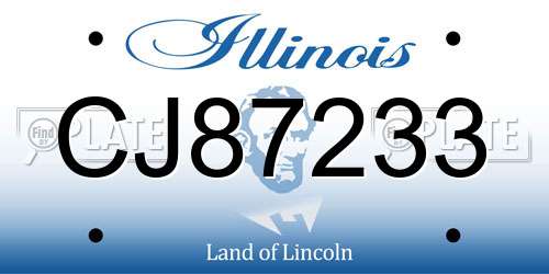 CJ87233 Illinois License Plate