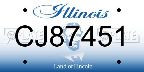CJ87451 Illinois License Plate