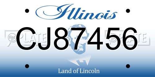 CJ87456 Illinois License Plate