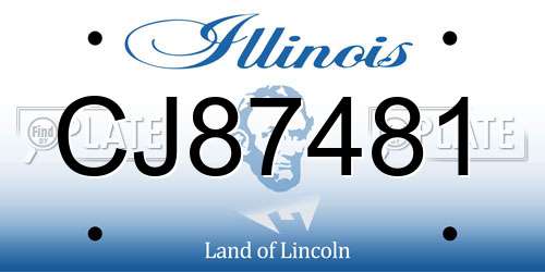 CJ87481 Illinois License Plate