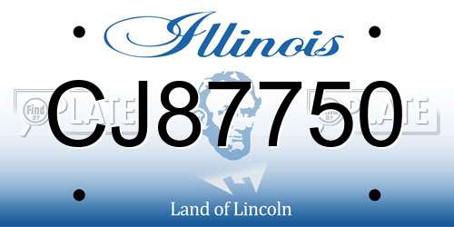 CJ87750 Illinois License Plate