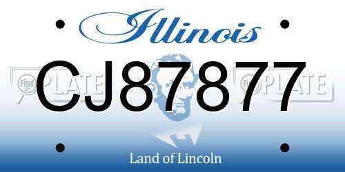 CJ87877 Illinois License Plate